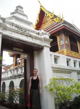 Denise Steller at The Grand Palace in Bangkok, Thailand.