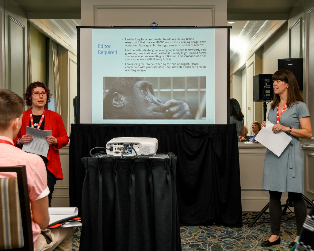 Michelle Waitzman and Jess Shulman at their session "Making smart choices: Which freelance projects are right for you?" Editors Canada 40th anniversary conference; June 8, 2019; Halifax, Nova Scotia.