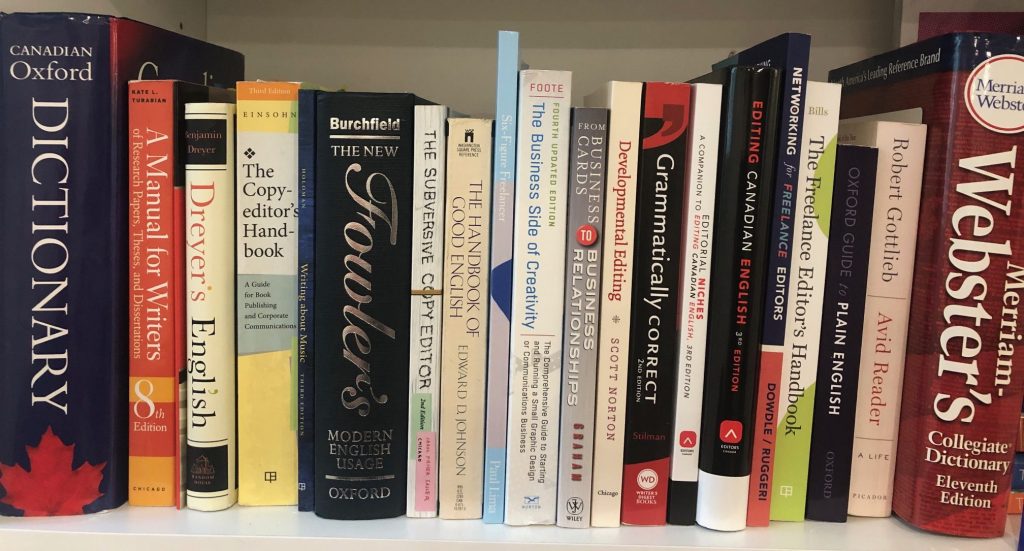 Books on a bookshelf.