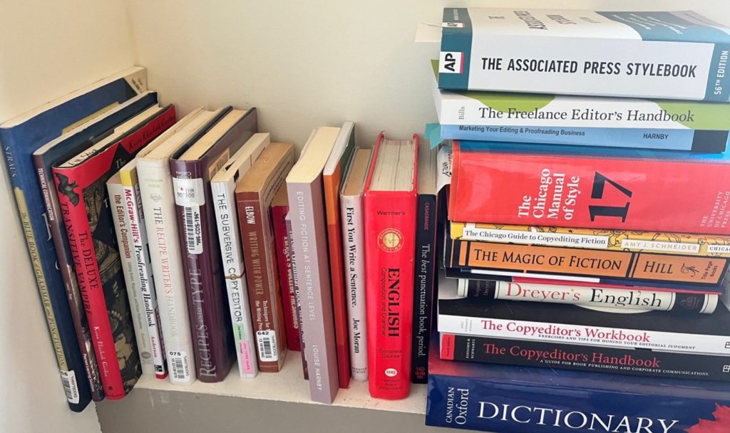 An assortment of books on a shelf