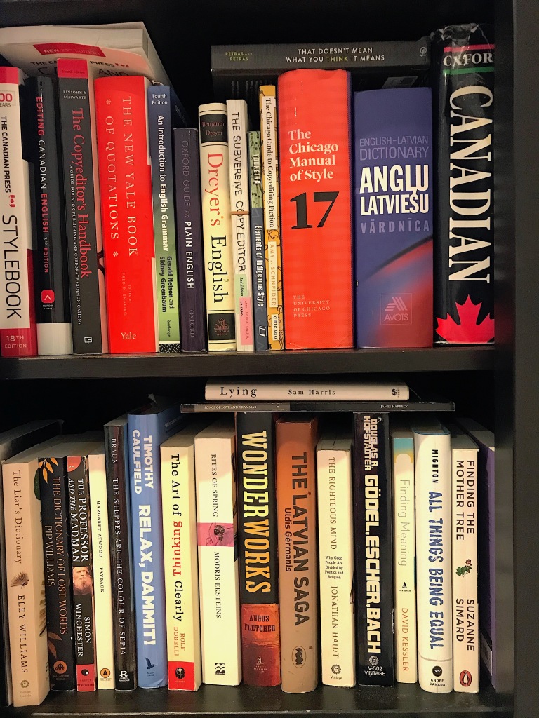 Two shelves of books